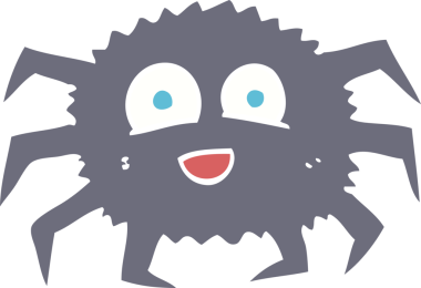 Bir insan tarafından çizilen örümceğin düz renk çizimi