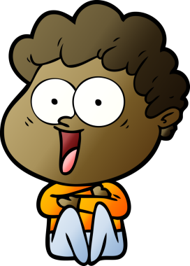 Bir insan tarafından çizilmiş heyecanlı bir adam karikatürü