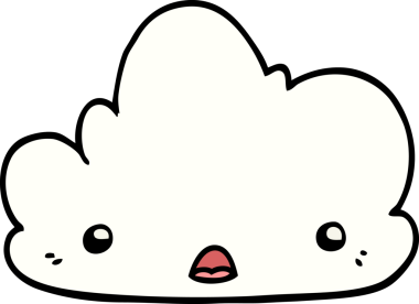 Bir insan tarafından çizilmiş sevimli karikatür bulutu