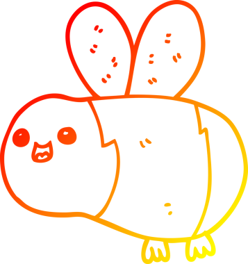 Bir insan tarafından çizilmiş karikatür arısının sıcak çizgi çizimi