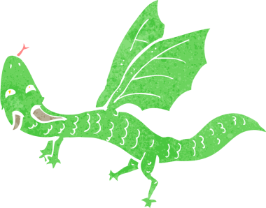 Bir insan tarafından çizilmiş küçük ejderha.