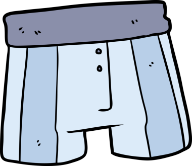 Bir insan tarafından çizilmiş boksör şortu.