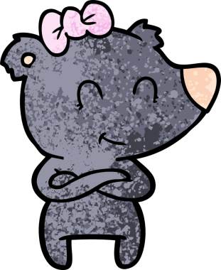 Bir insan tarafından çizilmiş bir çizgi film karakteri.