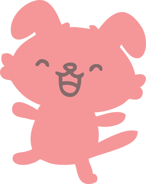 Bir insan tarafından çizilmiş mutlu dans eden köpek.