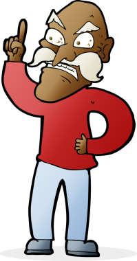 Karikatür ihtiyarı. Bir insan tarafından çizilmiş kurallar.