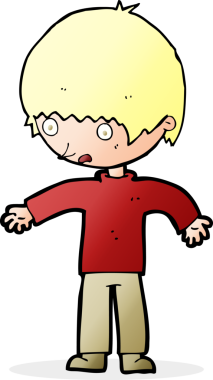 Bir insan tarafından çizilmiş kafası karışmış bir çocuk.