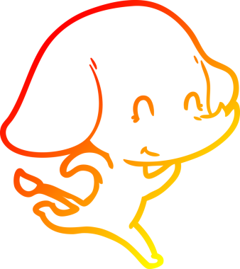 Bir insan tarafından çizilmiş şirin bir fil çizimi.