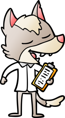 Çizgi film satıcısı kurt bir insan tarafından çizilmiş.