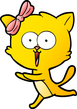 Bir insan tarafından çizilmiş çizgi film kedisi.