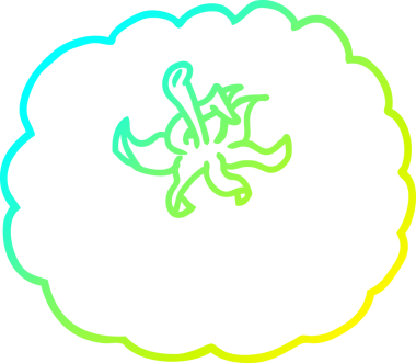 Bir insan tarafından çizilmiş bir domatesin soğuk çizgi çizimi