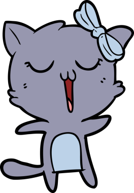 Bir insan tarafından çizilmiş çizgi film kedisi.