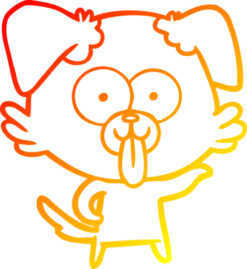 Bir insan tarafından çizilmiş dilli çizgi film köpeği çizimi.