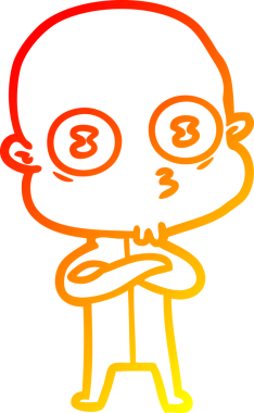 Bir insan tarafından çizilmiş garip kel bir uzay adamının sıcak çizgi çizimi