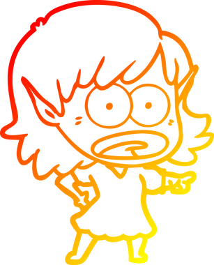 Bir çizgi filmin sıcak çizgi çizimi bir insan tarafından çizilmiş elf kızını şok etti.