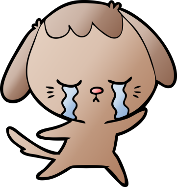 Bir insan tarafından çizilmiş ağlayan bir köpek.