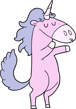 Bir insan tarafından çizilmiş tek boynuzlu at çizgi filmi.