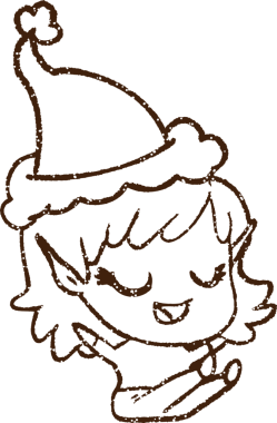 Noel Elf Kömürü Bir insan tarafından çizilmiş