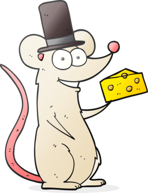 Bir insan tarafından çizilmiş peynirli serbest çizim faresi.