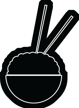 Bir insan tarafından çizilmiş pirinç kasesinin vektör simgesi