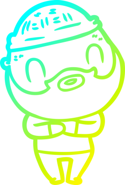 Bir insan tarafından çizilmiş sakallı bir karikatür çizimi.