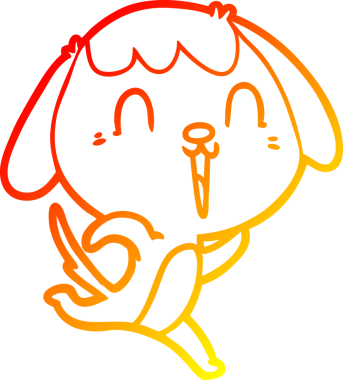 Bir insanın çizdiği ağlayan şirin bir köpeğin sıcak çizgi çizimi.