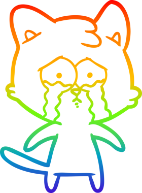 gökkuşağı gradyanı çizimi bir insan tarafından çizilmiş çizgi film kedisi