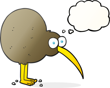 Bir insan tarafından çizilmiş serbest çizim baloncuk kivi.