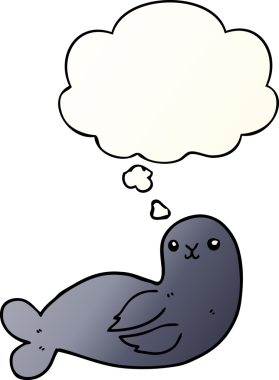 Düşünce baloncuğu olan karikatür mührü bir insan tarafından çizilmiş.