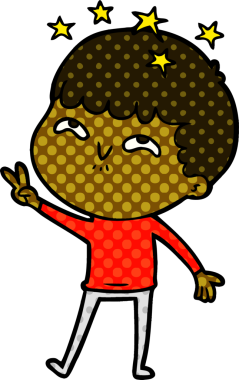 çizgi film bir insan tarafından çizilmiş hayret verici çocuk.