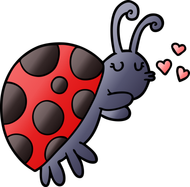 bir insan tarafından çizilmiş uğur böceği çizgi filmi