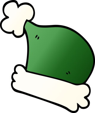 Bir insan tarafından çizilmiş noel şapkaları.