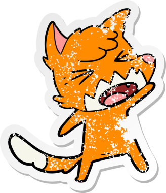 Bir insan tarafından çizilmiş kızgın bir tilkinin sıkıntılı çıkartması.