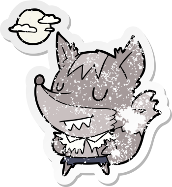 Bir insan tarafından çizilmiş bir kurt adamın sıkıntılı çıkartması.