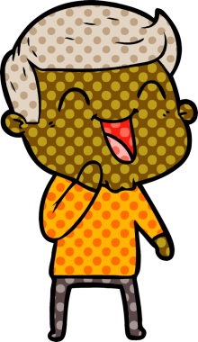 Bir insan tarafından çizilmiş gülen çizgi film adamı.