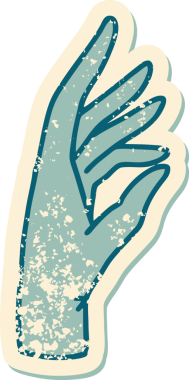 Bir insan tarafından çizilmiş sembolik dövmeli bir el resmi