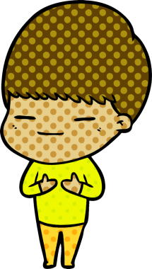 Bir insan tarafından çizilmiş kendini beğenmiş bir çocuk.