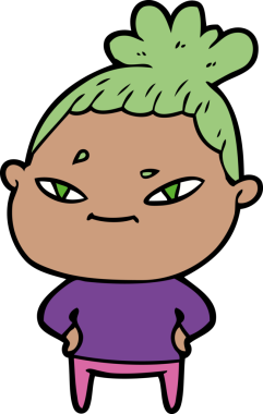 Bir insan tarafından çizilmiş karikatür kadın.