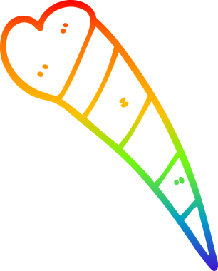 gökkuşağı gradyan çizgi çizimi bir insan tarafından çizilmiş kalp dekoratif elementi.