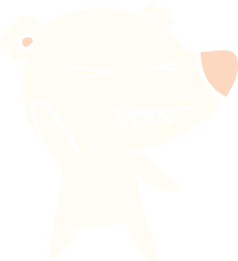 kızgın kutup ayısı düz renkli çizgi film bir insan tarafından çizildi.