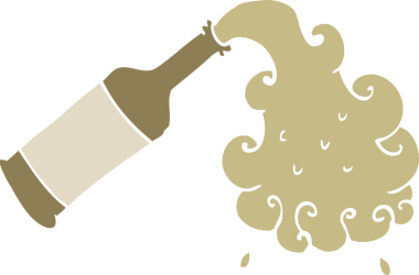 Bir insan tarafından çizilmiş düz renkli çizgi film birası.