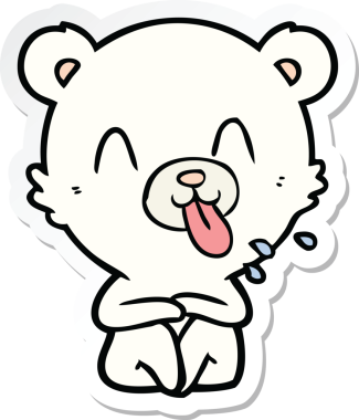 Bir insan tarafından çizilmiş kaba bir kutup ayısının çıkartması.