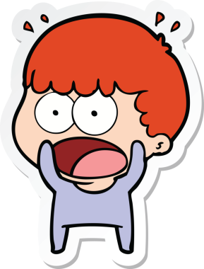 Bir insan tarafından çizilmiş bir karikatür çıkartması.