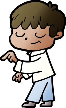 Bir insan tarafından çizilmiş mutlu çocuk çizgi filmi.