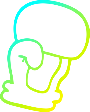 Bir insanın çizdiği çizgi film boks eldiveninin soğuk gradyan çizgisi.