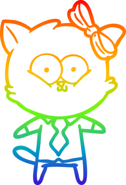 gökkuşağı gradyanı çizimi bir insan tarafından çizilmiş çizgi film kedisi