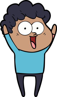 Bir insan tarafından çizilmiş mutlu bir adam.