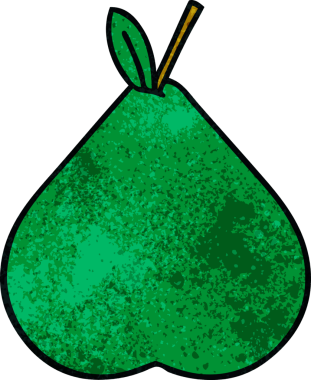 Bir insan tarafından çizilmiş armut retro grunge desen karikatürü