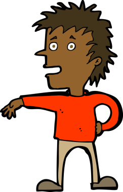 Çizgi filmci, bir insan tarafından çizilmiş saygısız bir jest yapıyor.