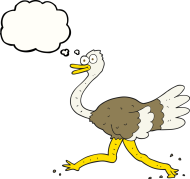 Bir insan tarafından çizilmiş serbest çizim balon deve kuşu deve kuşu.