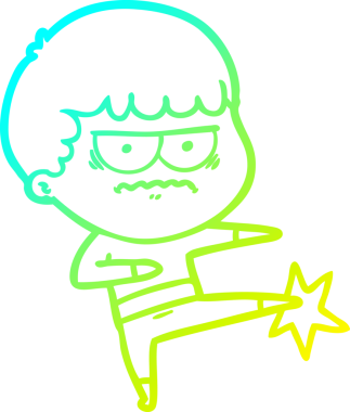 Bir insan tarafından çizilmiş bir çizgi filmin soğuk gradyan çizimi.